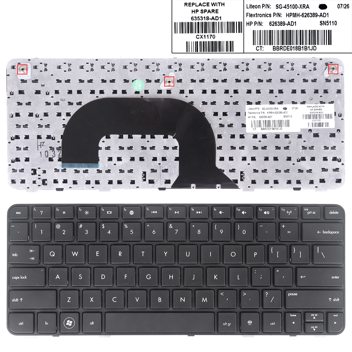 Picture of New Replacement Laptop Keyboard For HP Pavilion DM1-3000 DM1-4000 Series BLACK FRAME BLACK WIN8 US Layout